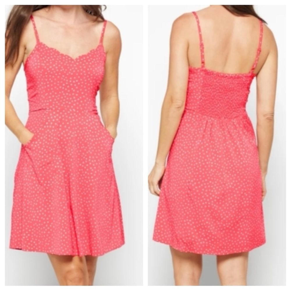 NWT 41 Hawthorn Stitch Fix Beatriz scallop smocked back dot dress size 1X
